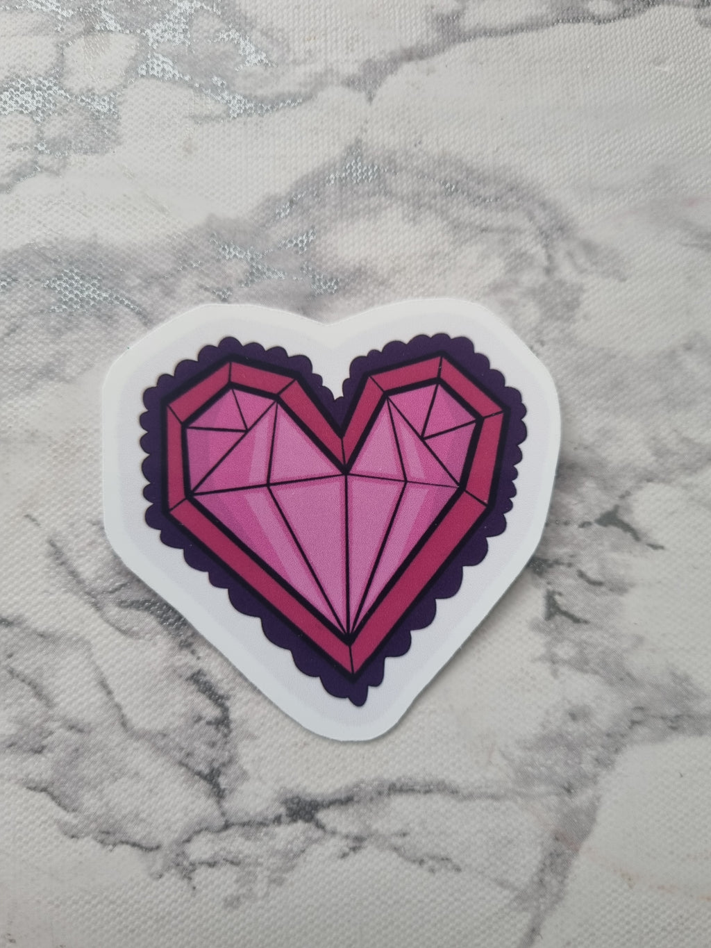 Jewel Heart Glossy Sticker